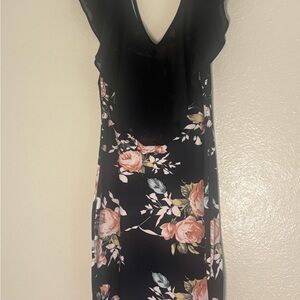 Floral Black Dress